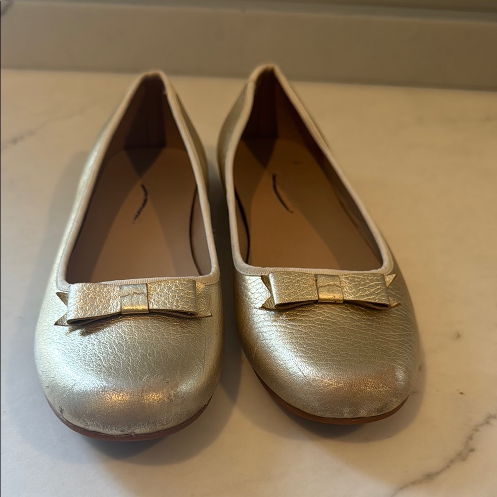 Elephantito - Girl's Camille Ballet Flat Shoe gold 35 eu 4 us